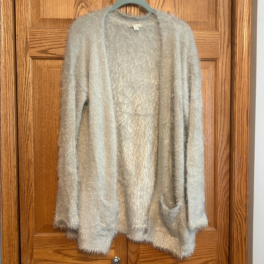 Cato Fuzzy Gray Cardigan